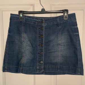 denim mini skirt